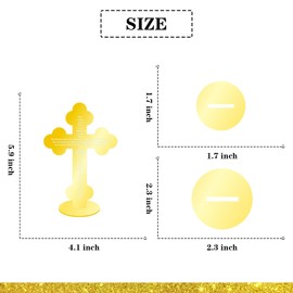 INNORU Christening Cross Table Centerpieces, Acrylic God Bless Table Sign Decor Baptism Centerpieces Baby Shower Wedding Birthday Party Decorations First Communion Table Centerpieces Supplies