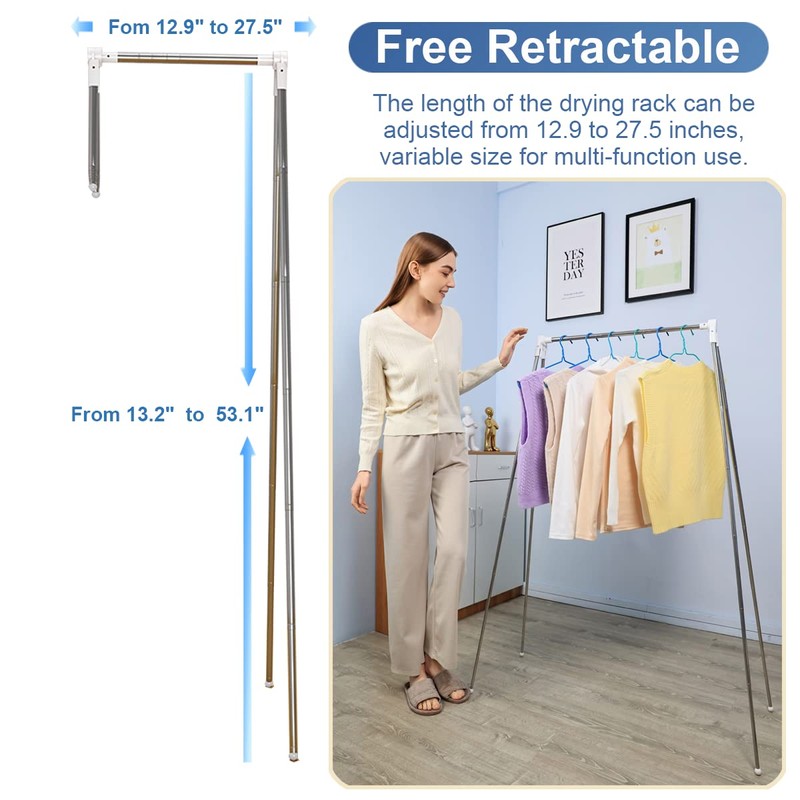 ANLEBUY Portable Garment Rack, Folding Clothes Rack, Collapsible Clothing Rack