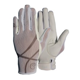 AK Summer Breathable Horse Riding Gloves & for daily use (White, S)