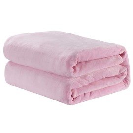 Home Beyond & HB design - Flannel Fleece Throw Blanket - Ultra Soft Cozy Warm Plush Lightweight Microfiber Blankets Throws for Sofa Couch Bed - Gift for Men Women Kids - (Pink, 50x60-Inch)