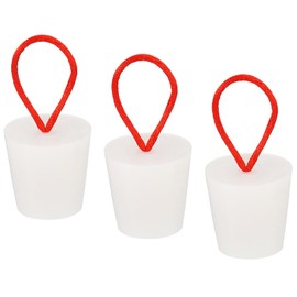 TOP-VIGOR 3Pcs Rubber Tapered Plug, 22mm to 29mm Solid Bathtub Bungs Stopper with Handle, Tapered Lab Seal Rubber Stoppers Test Tube Bungs for Test Tubes, Water Pipe, Drainage Hole, White