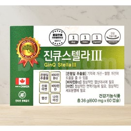 JinQ Stella Ginkgo Biloba 60 tablets, blood circulation ginkgo leaf extract nutritional supplement / 진큐스텔라 징코빌로바 60정 혈액순환 은행잎추출물 영양제