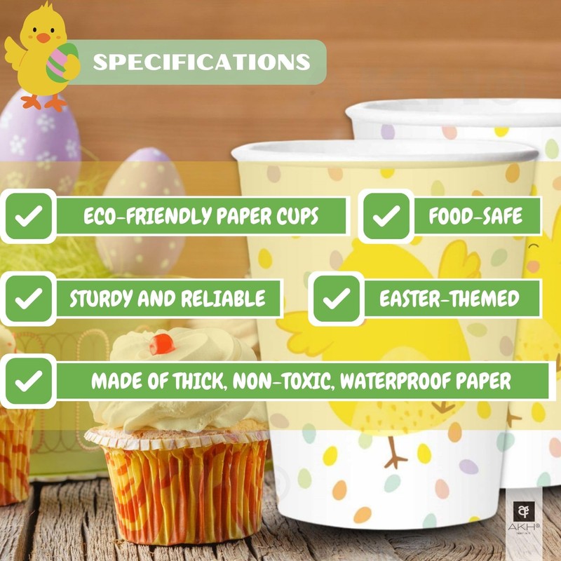 AKH® Easter Paper Cups | Pack of 16 | 9oz
