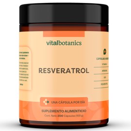 Resveratrol + Acai. Suplemento Multivitaminico con Vitamina C, Resveratrol, Arandano y Acaí con 60 Capsulas Para 2 Meses. VitalBotanics. Para Adultos, Mujeres y Hombres. Resveratrol 500mg.