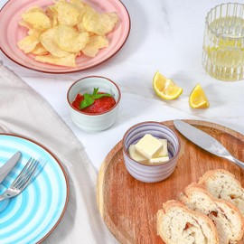 Selamica Ramekins 4 OZ Oven Safe for Creme Brulee, Porcelain Custard Cups Ramekins for Baking, Mini Souffle Dishes, Dipping Sauce Bowls, Set of 6, Gradient Color