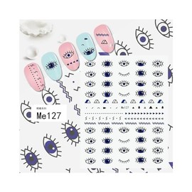 Generic Eye Hamsa Hand Hand of Fatima Self Adhensive Nail Decal Sticker Meseries Me 127 Nail Wraps Stickers Manicure Supplies for Women Nails Full Long Lasting Easy Apply and Remove
