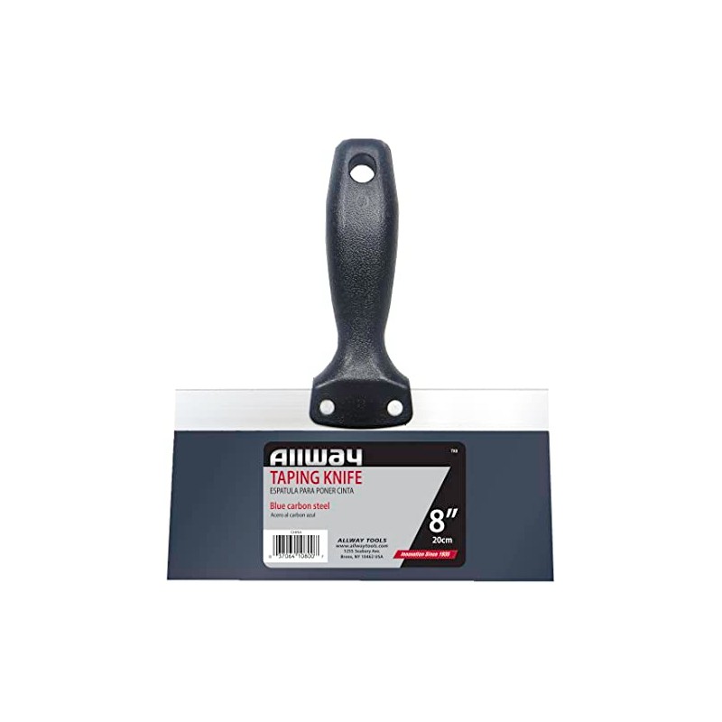 ALLWAY TK8 Textured Grip Blue Carbon Steel Taping Knife, 8"