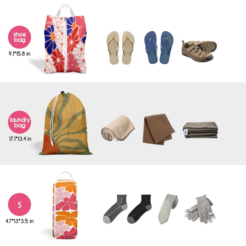 6 Set Compression Packing Cubes for Travel,Bohemia Packing Cubes for