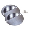 2X Polished Stainless Steel Door Handle Flush Recessed Pull Satin