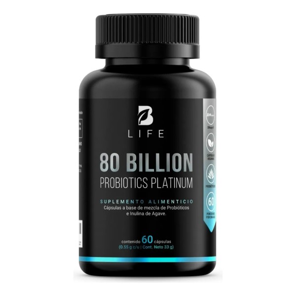 80 Billones De Probiótics platinum 60 Cápsulas Con 11 Cepas