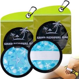 codree 2 Pcs Sand Remover for Beach, Talc-Free Sand Eraser Wipe Off Bags, Beach Sands Remover Cleaner Pouch for Family Summer Travel Vacation Beaches Essentials