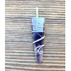 AMETHYST FLAT PENCIL FANCY WIRE WRAPPED PENDANT GEMSTONE