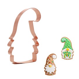 Christmas Gnome For Cookies Handcrafted Copper Gnome Cookie Cutter, 5 Inches