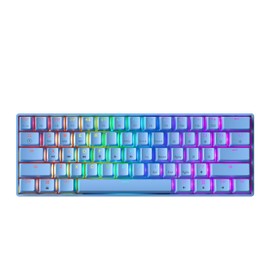 GK61 Mechanical Gaming Keyboard - 61 Keys Multi Color RGB Illuminated LED Backlit Wired Programmable for PC/Mac Gamer (Gateron Optical Yellow, Blue)