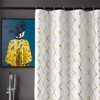 FINECITY White Shower Curtain Gold Moroccan Pattern with 12 Hooks