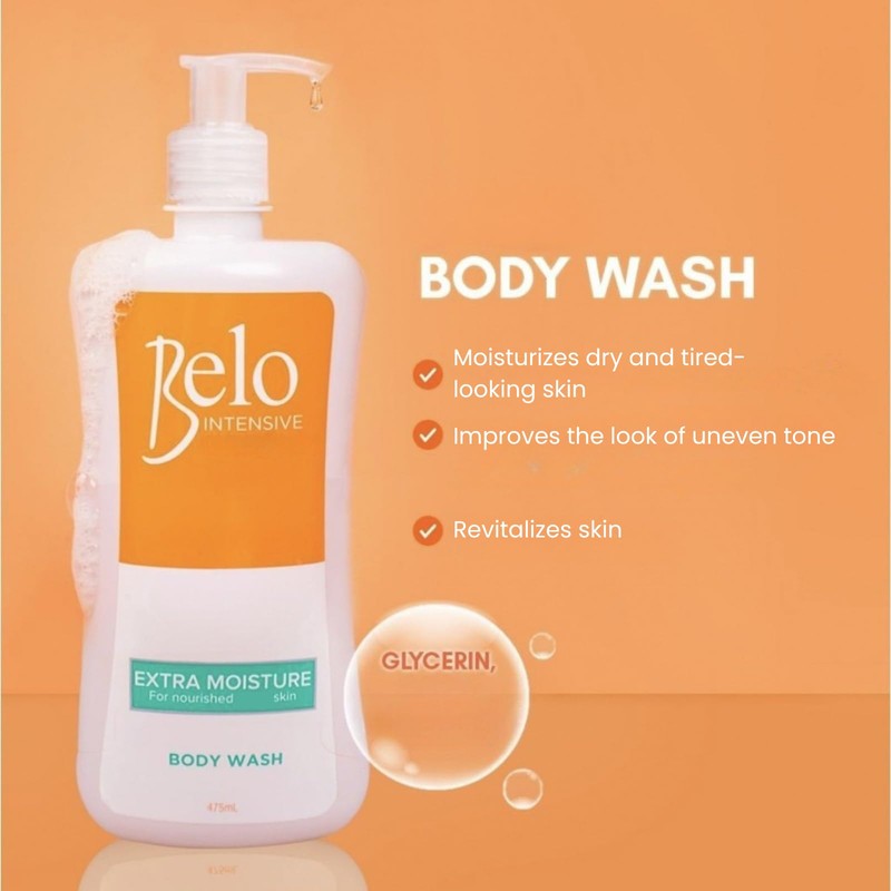 Belo Essentials Intensive Body Wash, Hydrating Cleanser with Glycerin Smooth