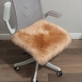 Pinbola Genuine Australian Sheepskin Wheelchair Cushion Comfortable Fluffy Wool Wheelchair Chair Pad for Most Wheelchair 19" X 19 "