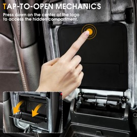BESTAOO - Caja de almacenamiento oculta de un solo toque, accesorios, para consola central, reposabrazos organizador para coche de 2/4 puertas