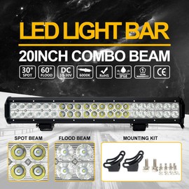 NORTHYUN 20Inch LED Light Bar with Front License Plate Frame Mount Bracket 22Inch License Plate Mounting Bracket Holder and Off Road LED Light Bar