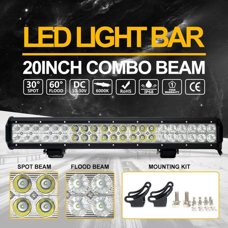 NORTHYUN 20Inch LED Light Bar with Front License Plate Frame