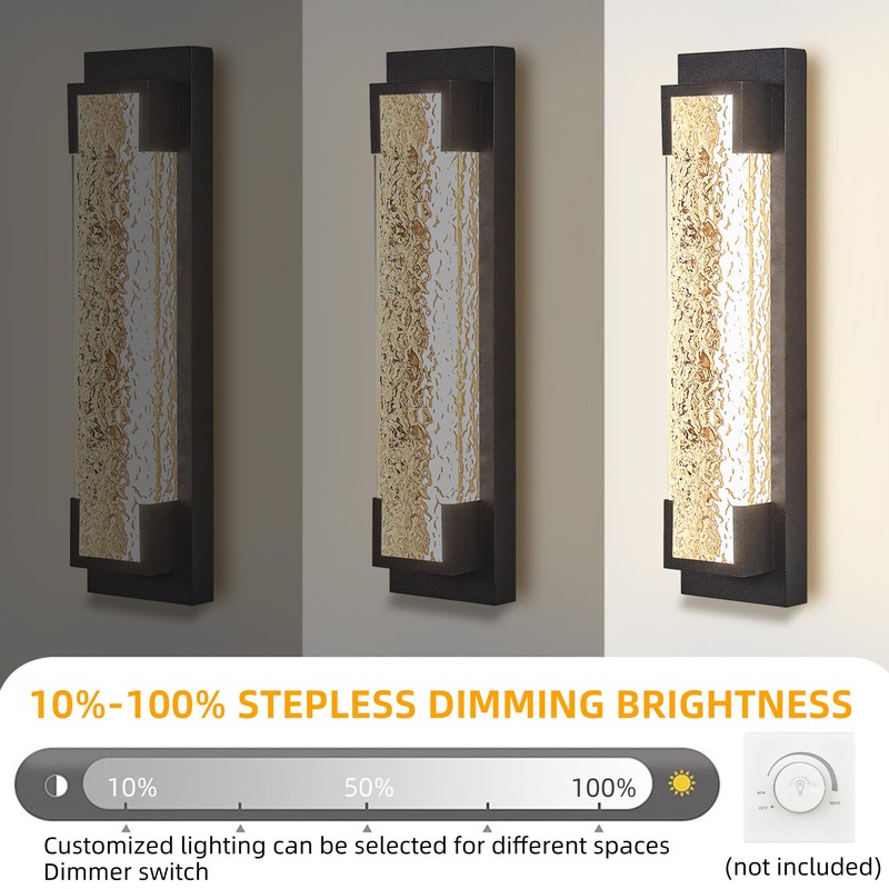 Hyunbae Outdoor Wall Light, 18.9" Large LED Modern Outdoor Wall