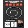 FaithHeart Stainless Steel Cuban Link Chain for Men, 5/9/12mm Black/Silver/Gold