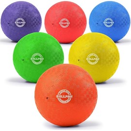Dodgeballs Playground Balls, Dodge Ball Set for Kids & Adults, Bouncing Kickballs Handball for Outdoor & Indoor Games - Includes Pump & Mesh Storage Bag