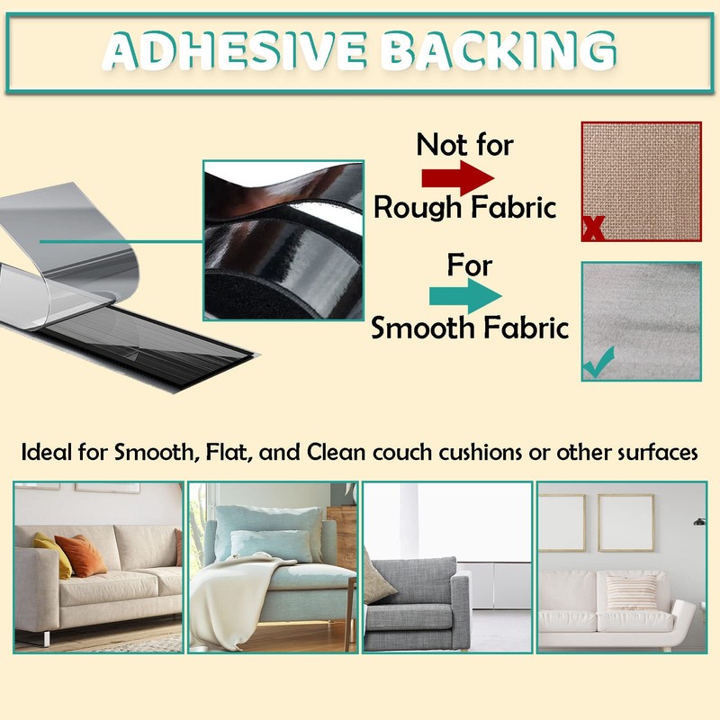 TEUVO 15cm(6") X 2m Couch Cushion Non Slip Pads to