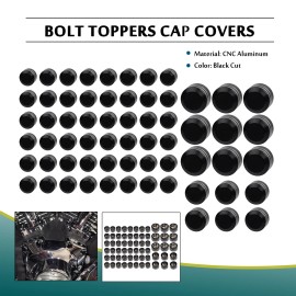 Unbranded Black Cut Bolt Toppers Cap Cover For Harley Heritage Softail Fat Boy Night Train