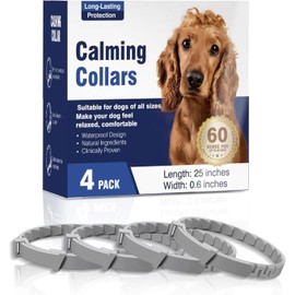 Calming Collar for Dogs 4 Packs,Dog Calming Collar,Pheromone Collar for Dogs,Relief Anxiety Stress Separation,Lasts 60 Days,25 Inches Size Flexible Adjustable, for All Small Medium and Large Dog.