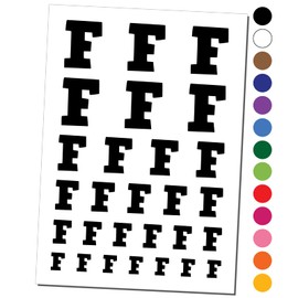 Letter F Uppercase Fun Bold Font Temporary Tattoo Water Resistant Fake Body Art Set Collection - Light Green (One Sheet)