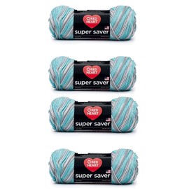 Bulk Buy - Red Heart Super Saver Yarn, 4 Pack, Icelandic Mix 4 Count