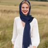 Nydotd Women Summer Cotton Linen Scarf Crinkle Long Beach Shawl