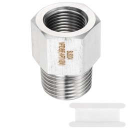 sourcing map Stainless Steel Pipe Fitting 3/8" NPT Female x 1/2" NPT Male Reducer Hex Bushing Pipe Adapter Fittings Reducing Cast Pipe Connector for Water Oil Gas Tub