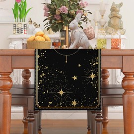 Moon Mystical Halloween Table Runner Boho Astrology Ouija Board Tarot Decor Gothic Halloween Decorations and Supplies for Home Office 13x72 Inch