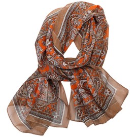 FAIRYGATE Scarf for Women UK Flower Printed Chiffon Scarfs Summer Rustic Style Thin Wrap Women's Scarves Soft Shawl Suitable for Daily Life Party Wearing A5423