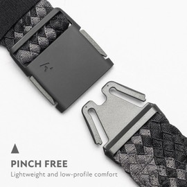 Arcade The Futureweave Unisex Vapor Belt, 4 Way Repreve Stretch Webbing, Non-Metal Travel Friendly A2 Buckle, Black/Charcoal