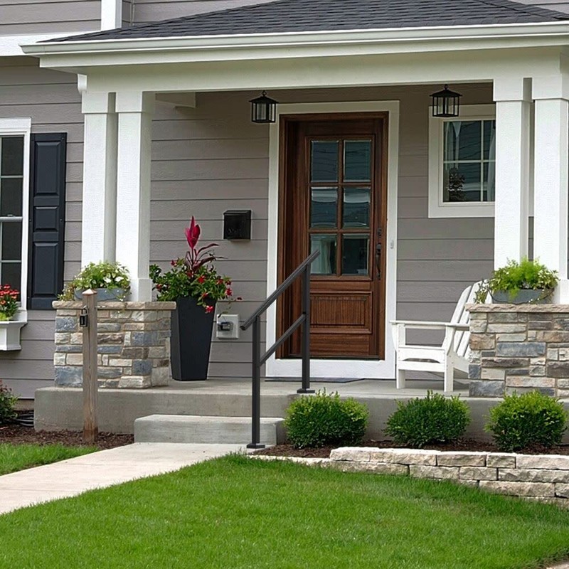 4' Aluminum Handrail, Matte Black