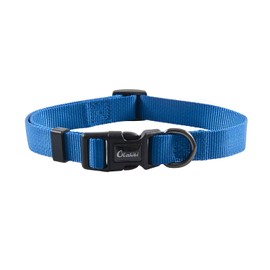 Olahibi Basic Dog Collar and Leash Combo Set, Durable Nylon Collar and 150CM Matching Leash for Small Dogs.(S, Blue Set)