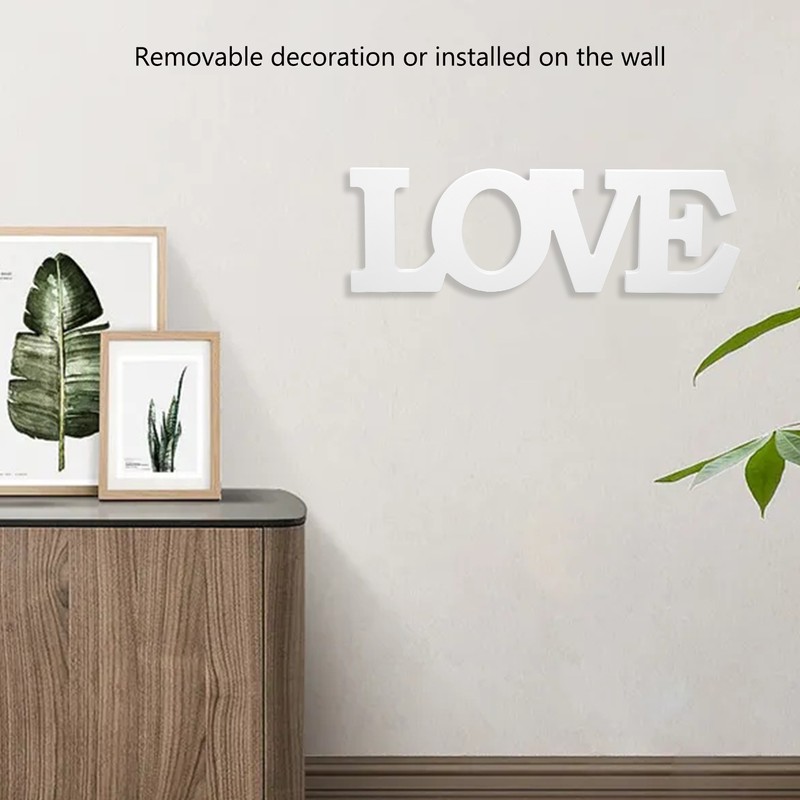 Wood Love Sign White One Piece Design Exquisite Beautiful Wooden