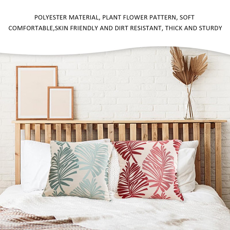 FFDHWU 2 Square Pillowcases, Leaf Print Pillowcases, Home Decorations, Pillow