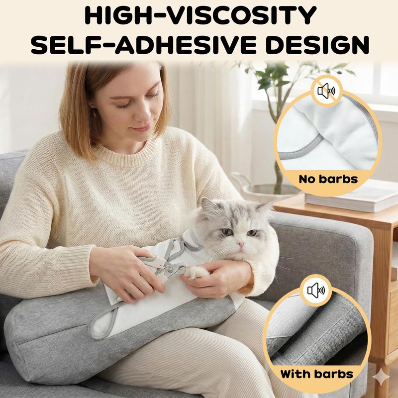 Cat Grooming Wrap, Self Adhesive Cats Anti-Escape Wrap, (12-28lbs)