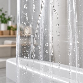 Clear PEVA Shower Curtain Liner for Bathroom – Waterproof Design with Weighted Bottom Magnets for Shower & Bath