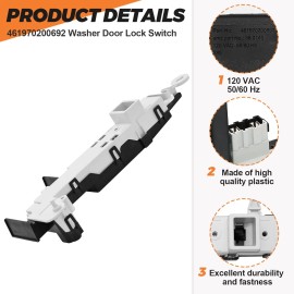 Beaquicy 8182634 461970200692 Washer Door Lock Switch OEM Fit for Kenmore Whirlpool Samsu