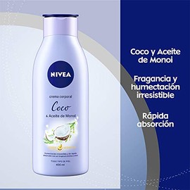 NIVEA Crema Corporal Humectante Senses Coco y Aceite de Monoi (400 ml) - 48 Horas de Humectacin Profunda y Rpida Absorcin - Delicado Aroma a Coco...  
