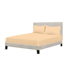 A ATH COLLECTION Egyptian Cotton Fitted Sheet 25 CM Extra Deep Pocket, 200 Thread Count Cotton Soft, Fade & Wrinkle Resistant Fitted Bed Sheets (King, Mocha)