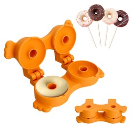 Juego 2 en 1 de moldes para tartas y círculos 3D con cortador y empujador, para hornear en casa, fiestas de cumpleaños, postres de boda (rosquilla)