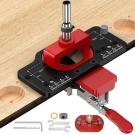Cabinet Hinge Jig for 35 mm Hinges, Aluminum Alloy Material with Clamping Function, Concealed Hinge Jig Fit with Blum, Slow Close, Hidden, Self Closing, Corner, and Face Frame Cabinet Hinges