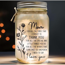 Macorner Mason Jar Night Light Mothers Day Gifts for Mom from Daughter, Son, Kids - Birthday Gifts for Mom, Mama - Sentimental Best Mom Gifts - Home Decoration Night
