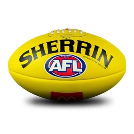 Sherrin AFL Replica Game Ball, Yellow, Size 5